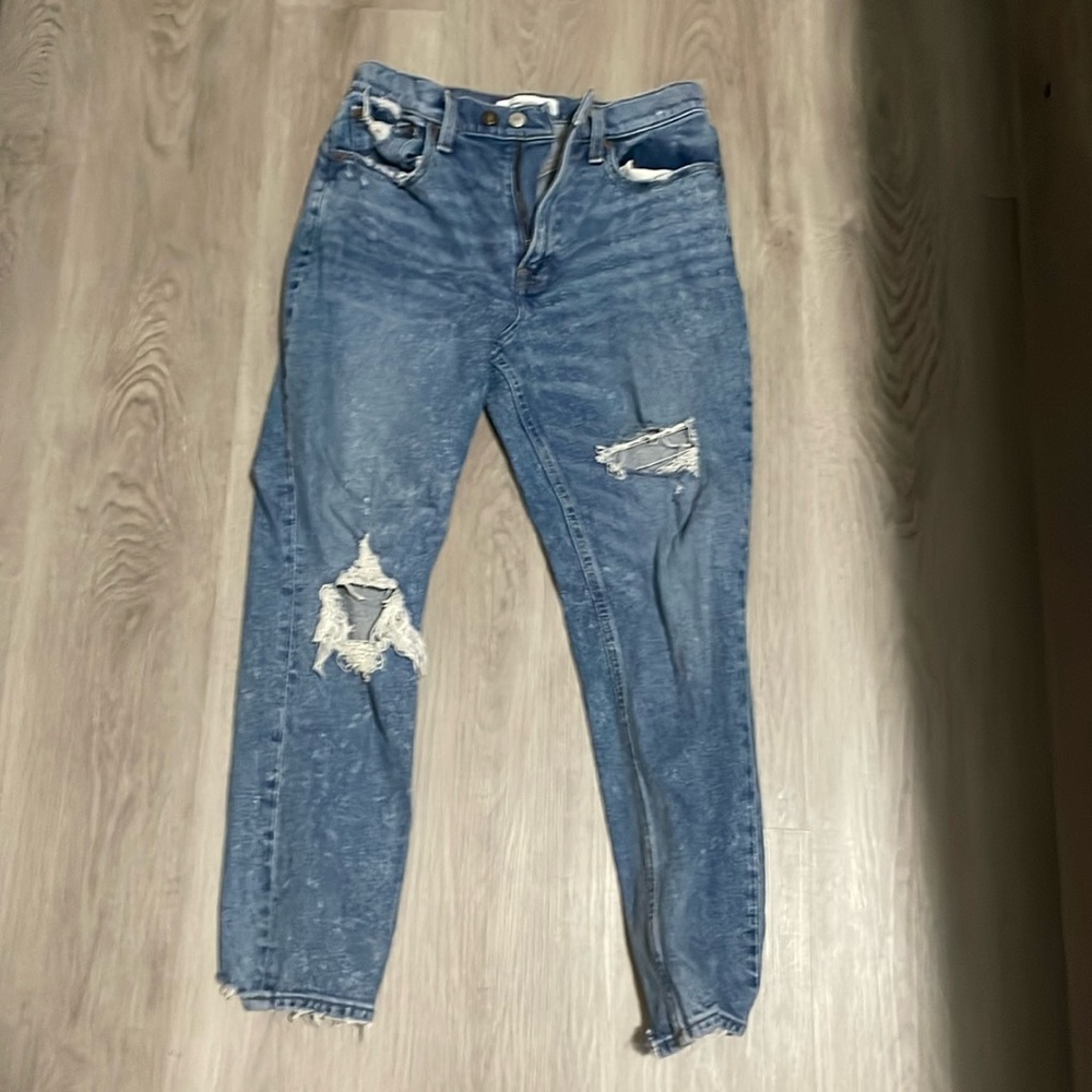 High waisted distressed/ripped mom jeans from Abercrombie